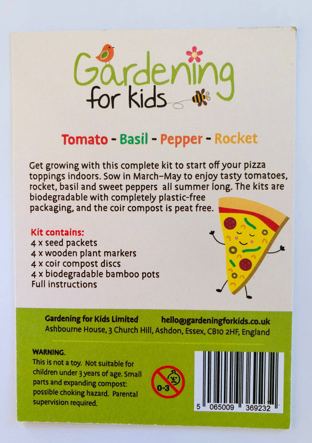 Grow Your Own Pizza Toppings Growing Kit Gift Bag