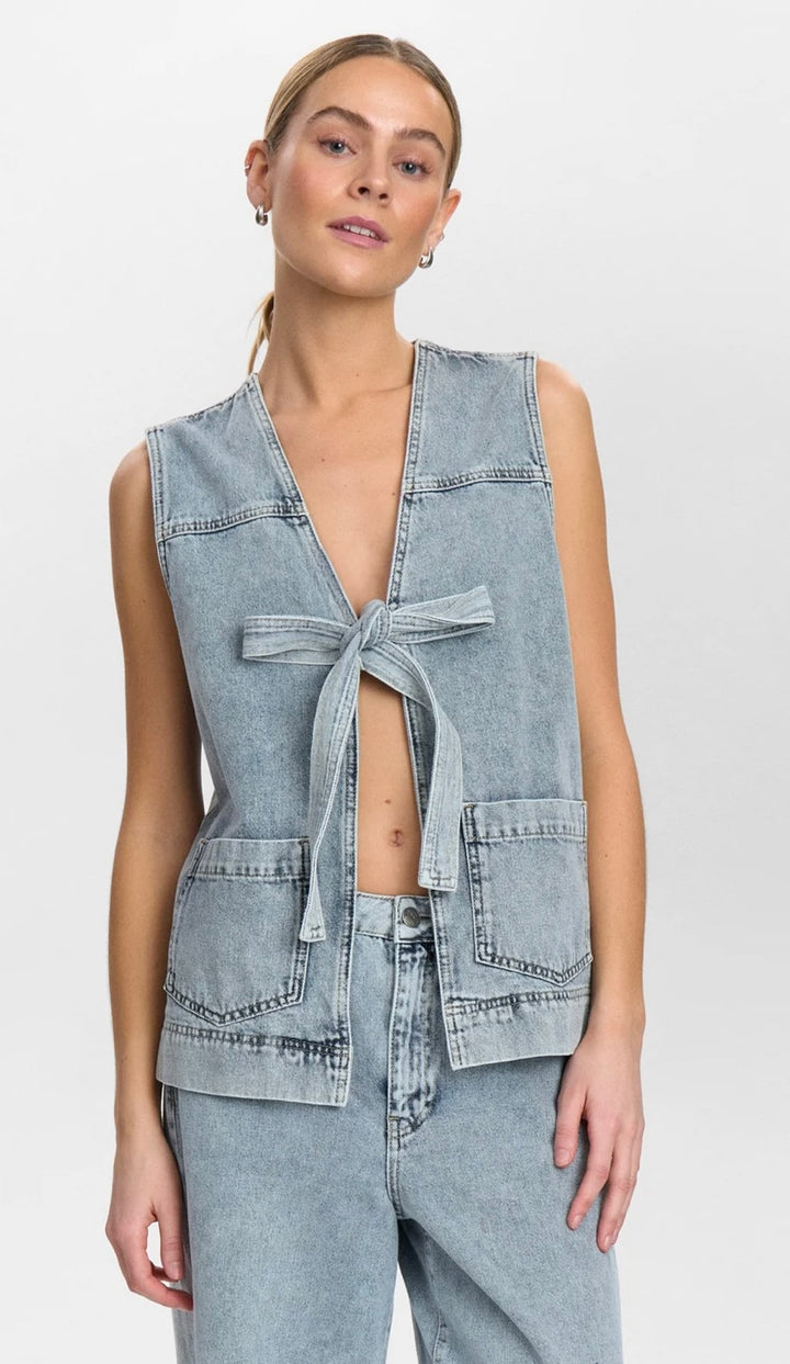 BROOKLYN VEST LIGHT BLUE BLEACH