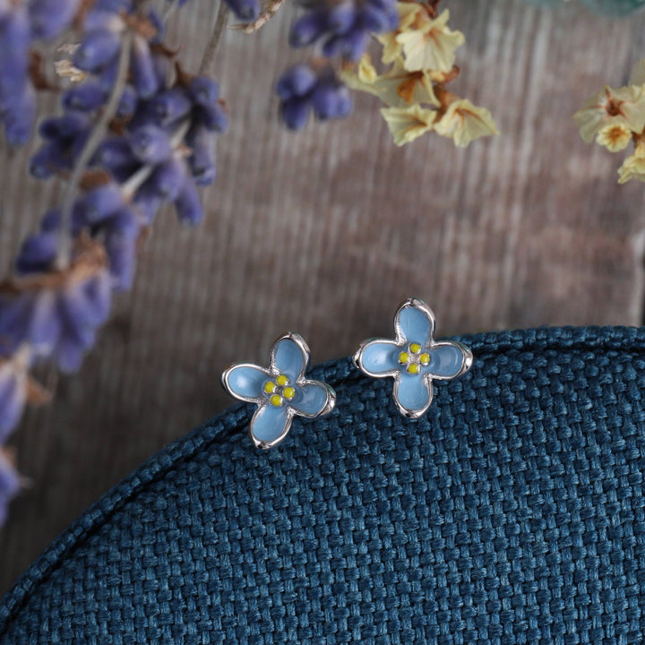 TT51078 'You're my favourite ' enamel blue flower silver