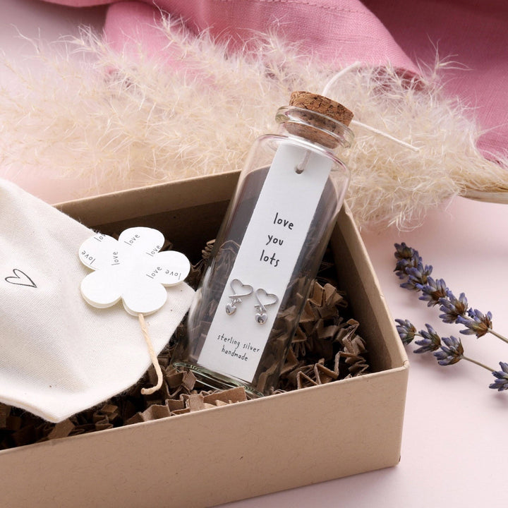BT012 Earrings In A Message Bottle 'Love You Lots'