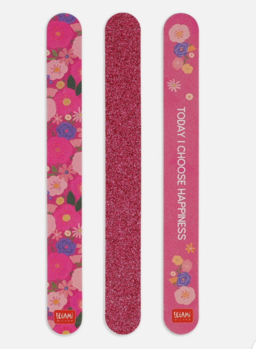 SET OF 3 MINI NAIL FILES - FLOWERS