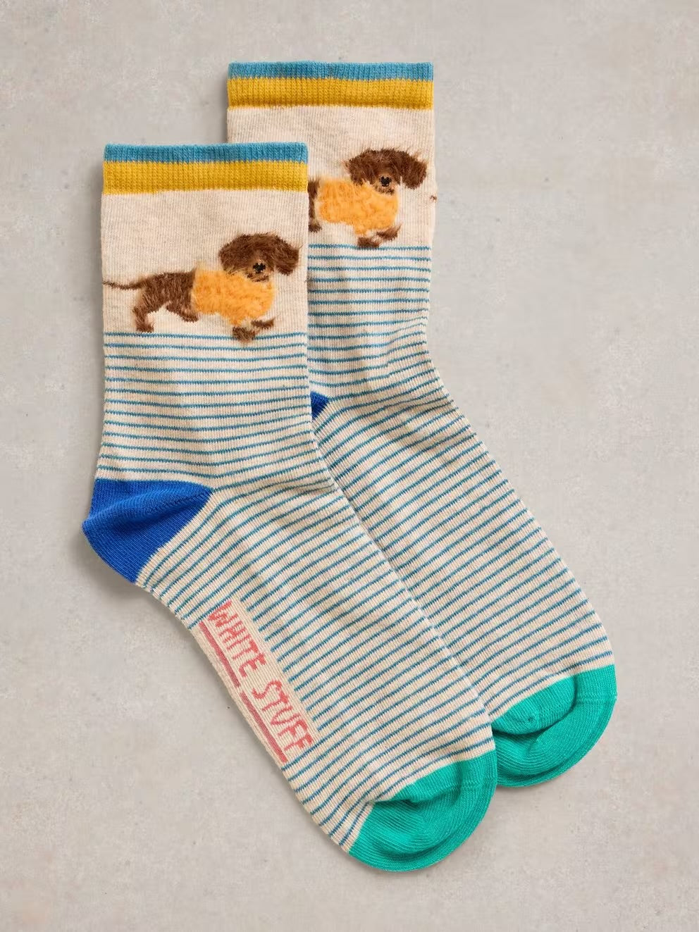 FLUFFY SAUSAGE DOG ANKLE SOCK SIZE 3-5