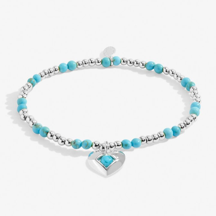 A LITTLE DECEMBER TURQUOISE BIRTHSTONE SILVER PLATED BRACELET