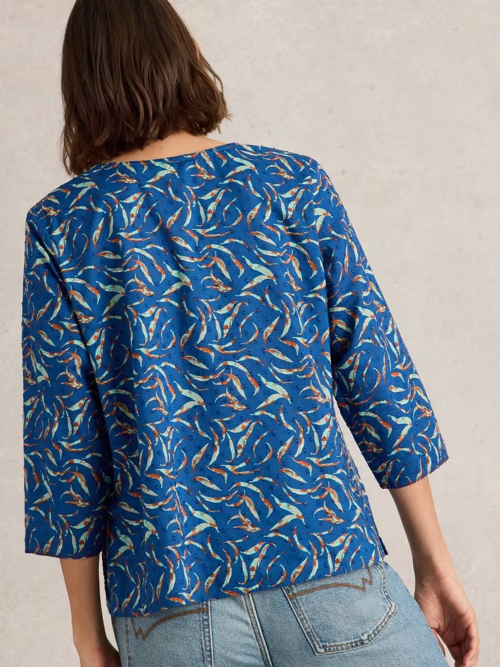 RAE ORGANIC COTTON TOP BLUE PRINT