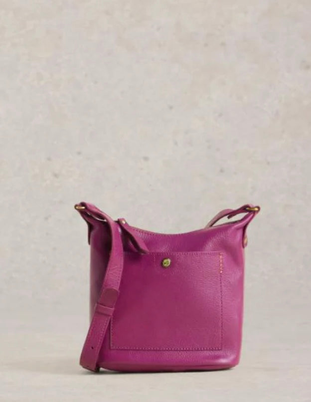 FERN LEATHER CROSSBODY BAG DARK PURPLE