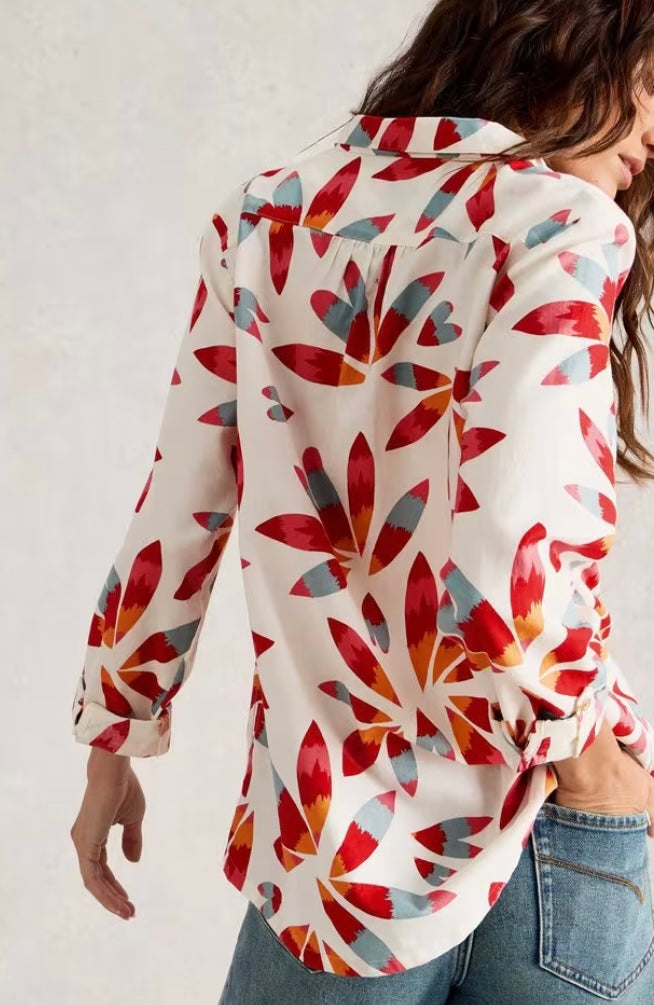 SOPHIE ORGANIC COTTON SHIRT IVORY PRINT