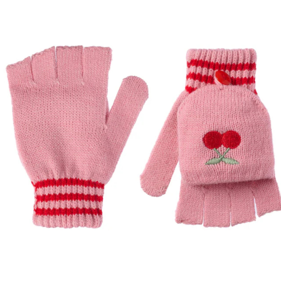 CHEERFUL CHERRY KNITTED GLOVES