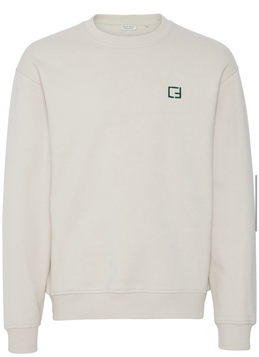 SAGE WITH BACK EMBROIDERY PUMICE STONE SWEATSHIRT