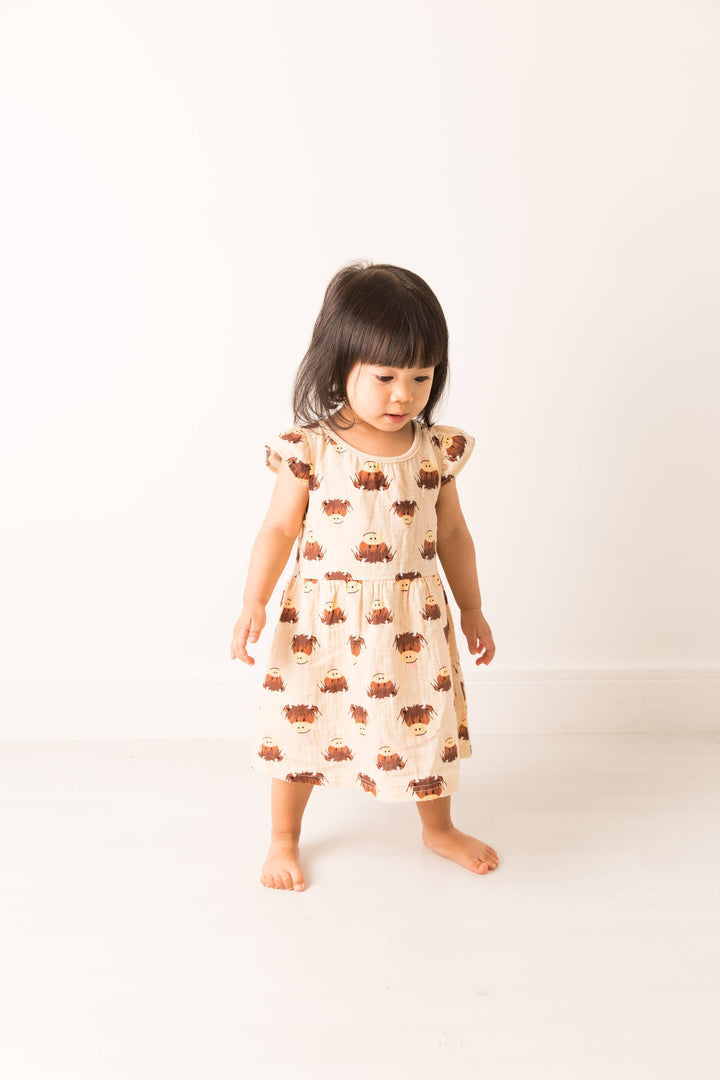 Neutral Highland Cow Summer Collection: 6-12 Months / Romper