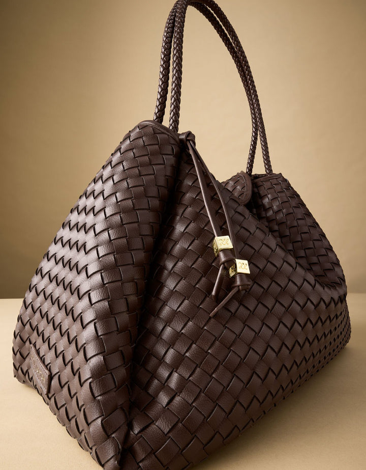 NOVA HAND WOVEN LARGE SHOULDER
BAG | CHOCOLATE  | 28cm x 40cm x 23cm