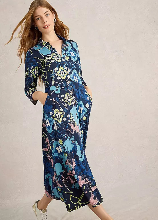 RUA JERSEY DRESS BLUE PRINT