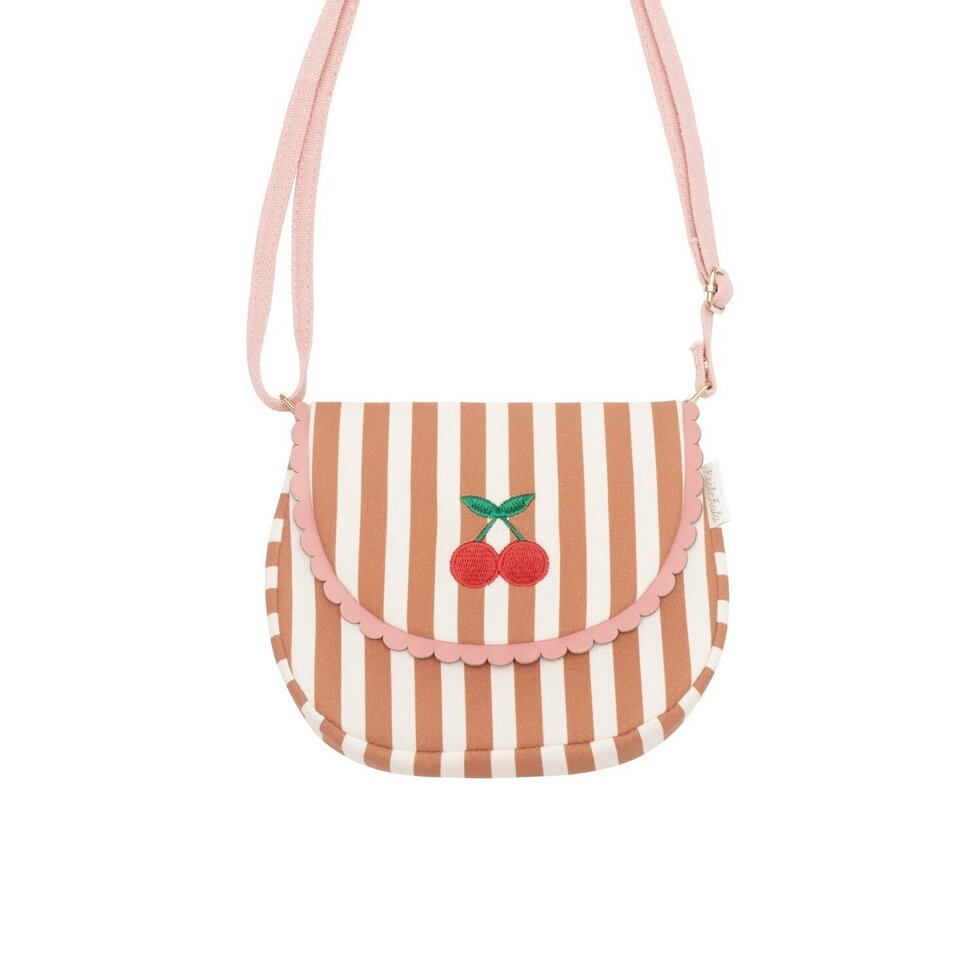 STRIPY CHERRY SCALLOP BAG