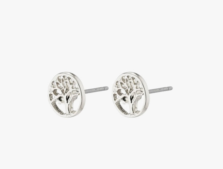 IBEN RECYCLED SILVER PLATED TREE OF LIFE EARRINGS