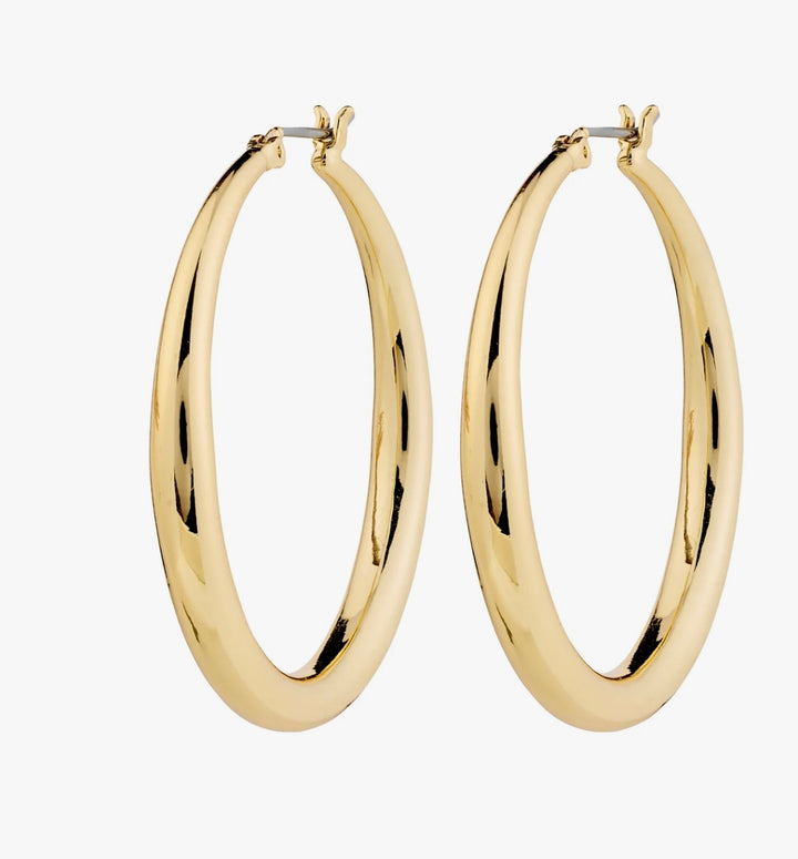 JORUN LARGE HOOP EARRINGS GOLD PLATED