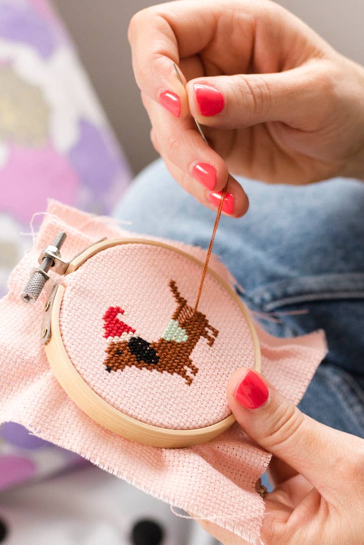 Christmas Dachshund Cross Stitch Kit