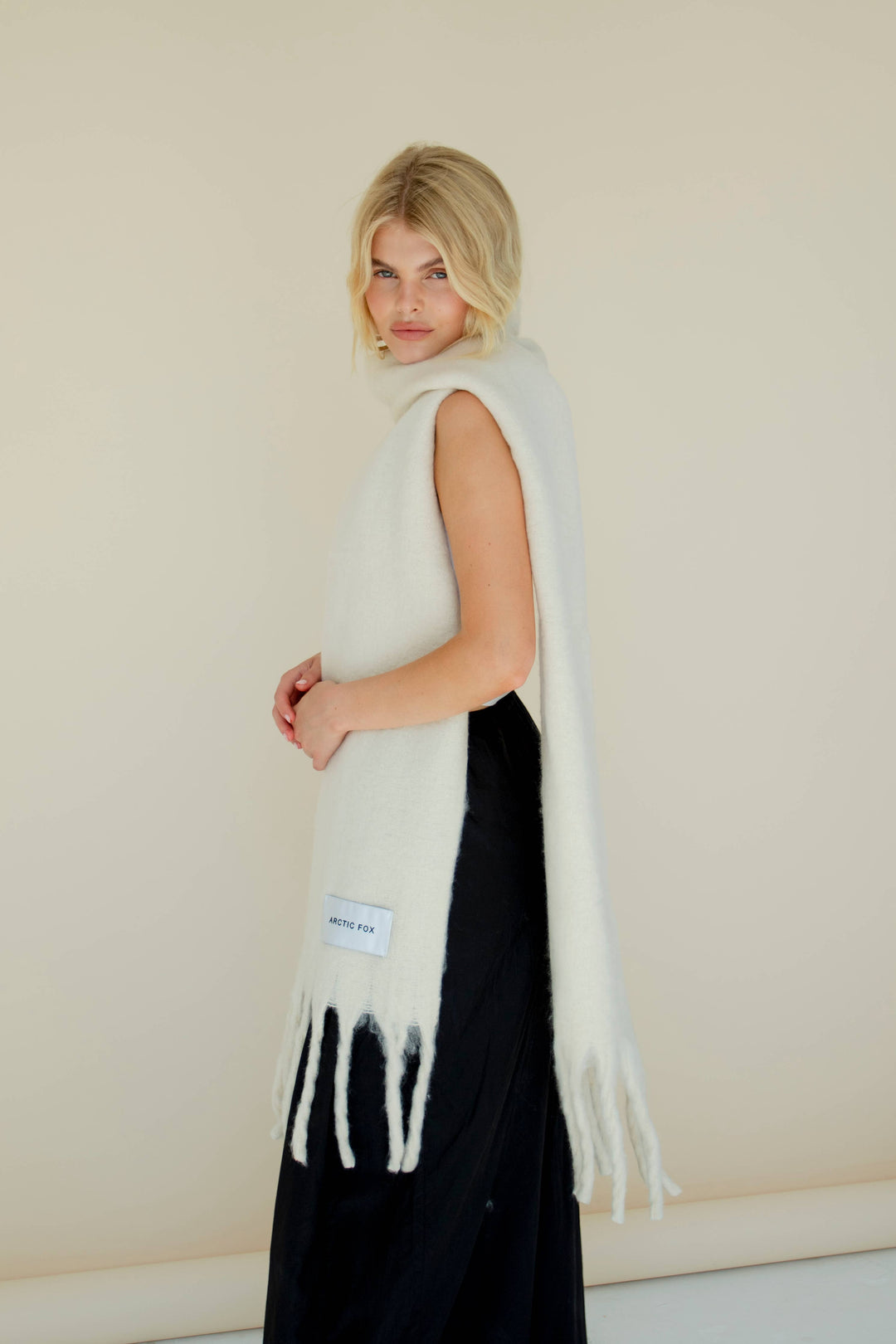 The Reykjavik Scarf - 100% Recycled - Rice White - AW23