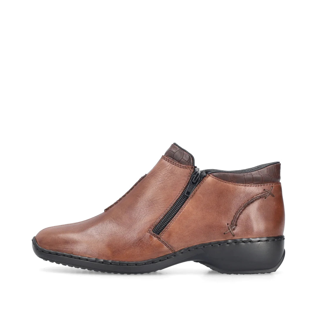 Rieker Women's Brown Leather Ankle Boots L3882-24