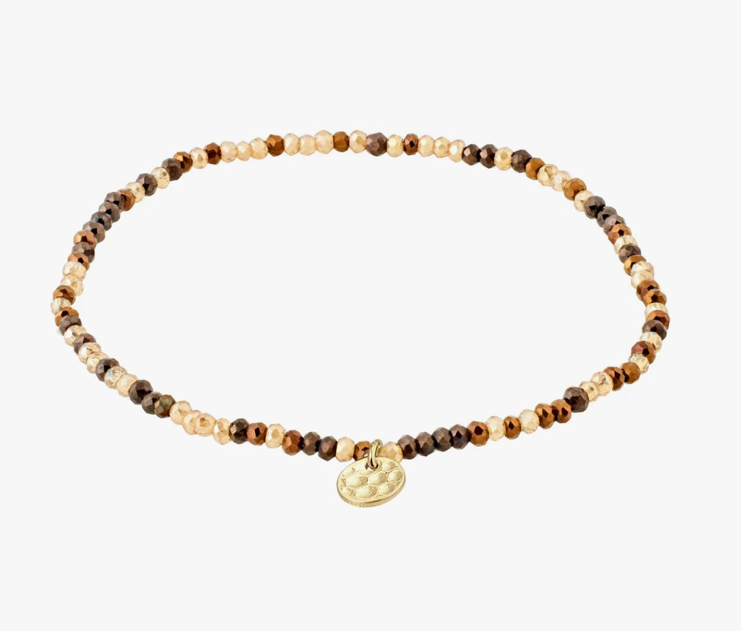 INDIE BRACELET BROWN GOLD PLATED