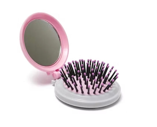 FOLDING HAIR BRUSH WITH MIRROR - KOALA