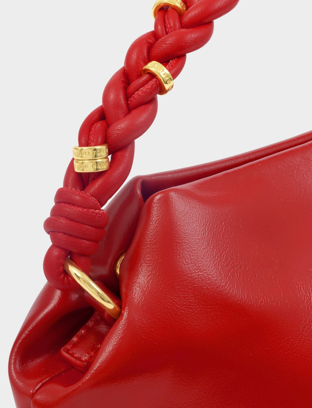 ARDEN BRAIDED TOP HANDLE BAG | RED