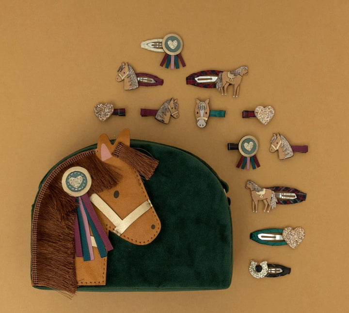 PONY PAL VELVET BAG GREEN