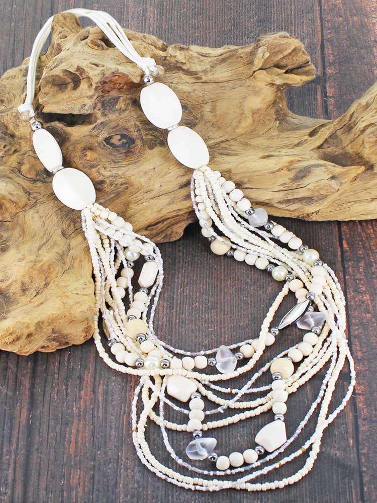 MULTI-STRAND BEADED NECKLACE