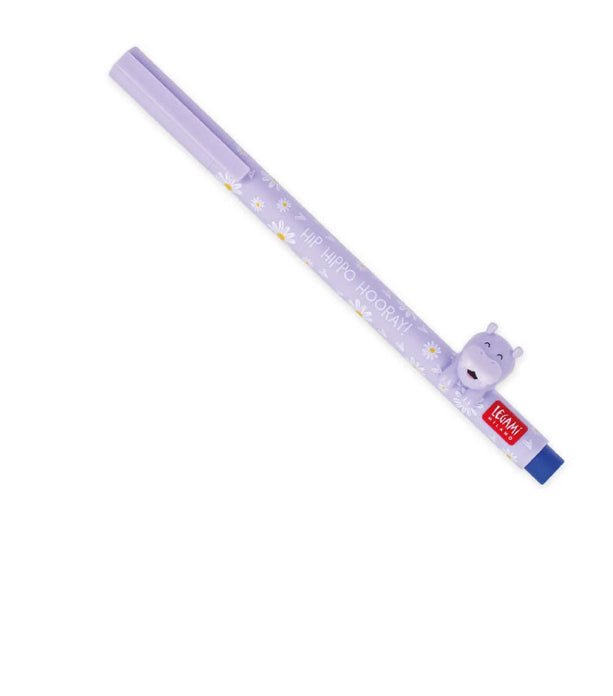 GEL PEN WITH ANIMAL DECORATION - HIPPO