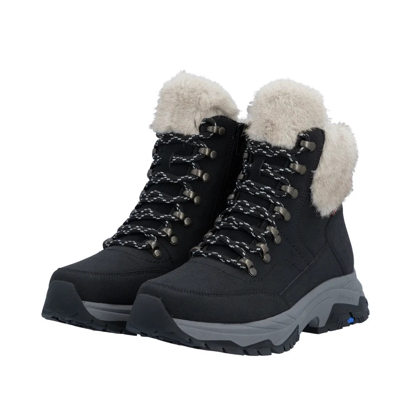 Rieker Women's Black Suede Boots Z3971-00