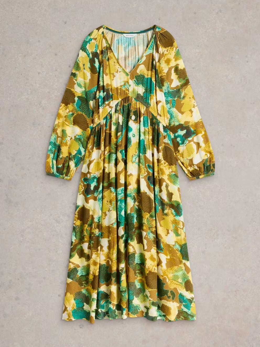 IMOGEN MIDI DRESS YELLOW PRINT