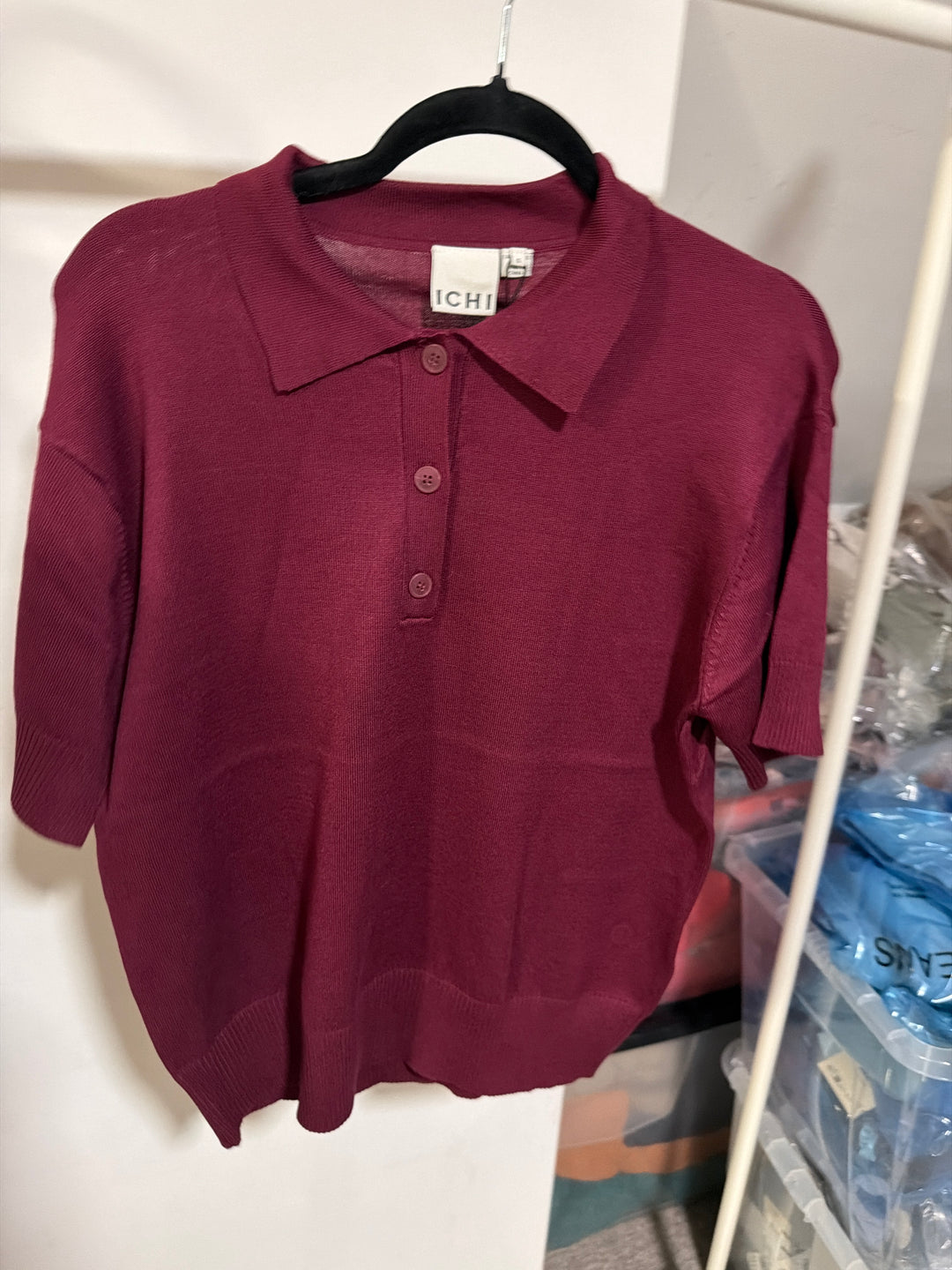 ICHI Luls Polo Short-Sleeve Jumper