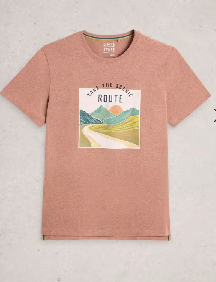 ABERSOCH GRAPHIC SCENE BIKE PINK PRINT