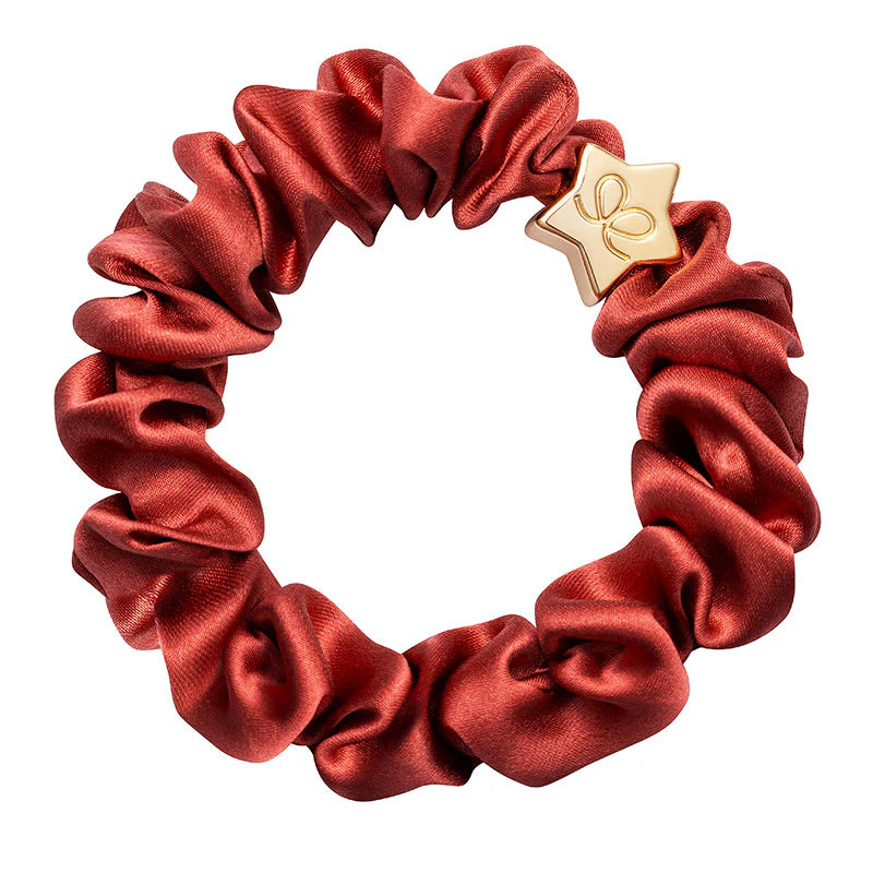 GOLD STAR SILK SCRUNCHIE PERSIMMON