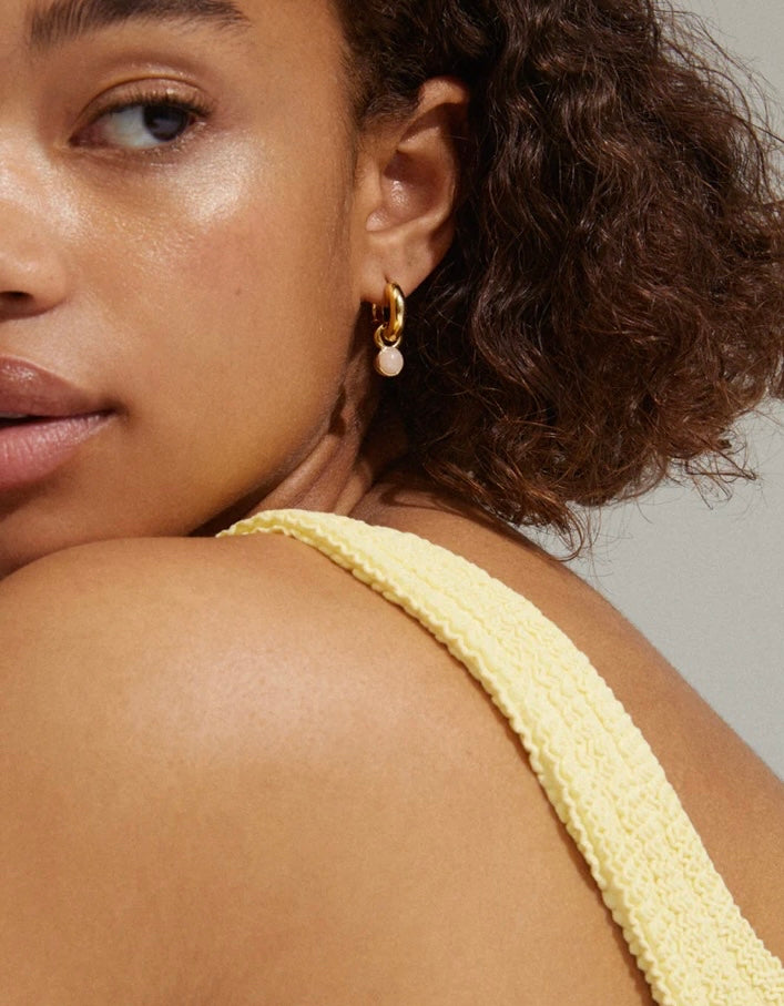 EVAH RECYCLED GOLD PLATED ROSA HOOP EARRINGS