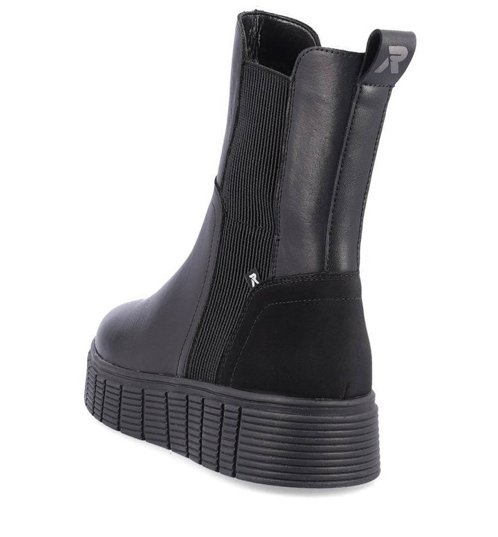 BLACK R-EVOLUTION ZIPPER ANKLE BOOT