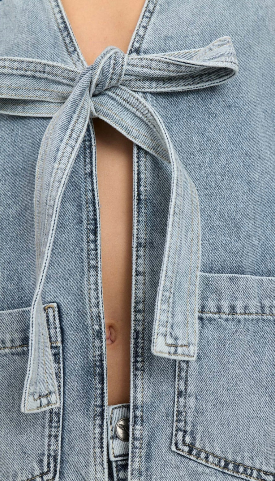 BROOKLYN VEST LIGHT BLUE BLEACH