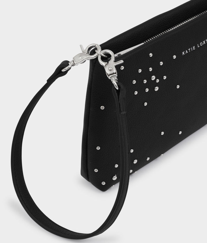 NOVA STUDDED WRISTLET CLUTCH |BLACK