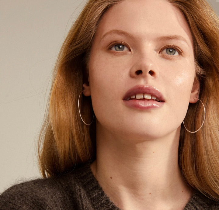 TILLY LARGE HOOP EARRINGS SILVER PLATED