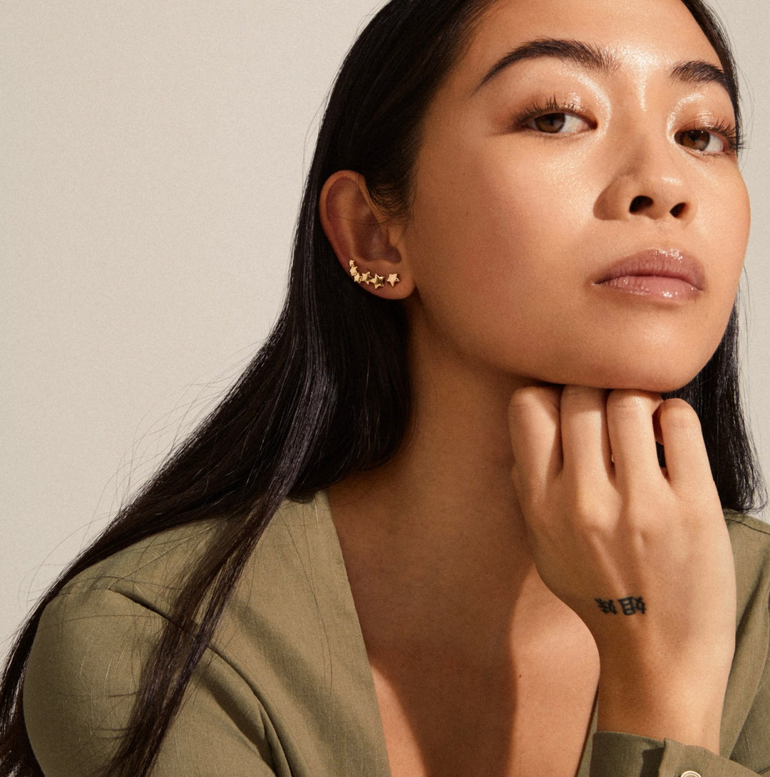 AVA STAR EARRINGS GOLD PLATED