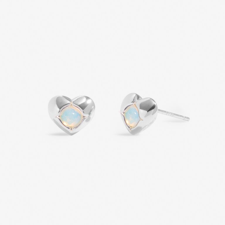 JUNE MOONSTONE BIRTHSTONE SILVER PLATED EARRINGS