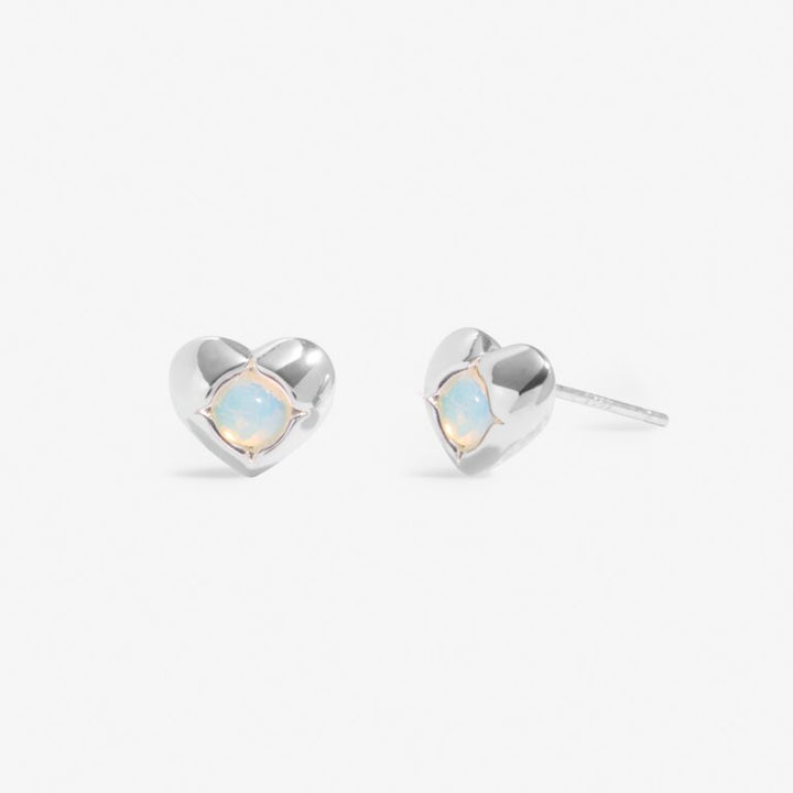 JUNE MOONSTONE BIRTHSTONE SILVER PLATED EARRINGS