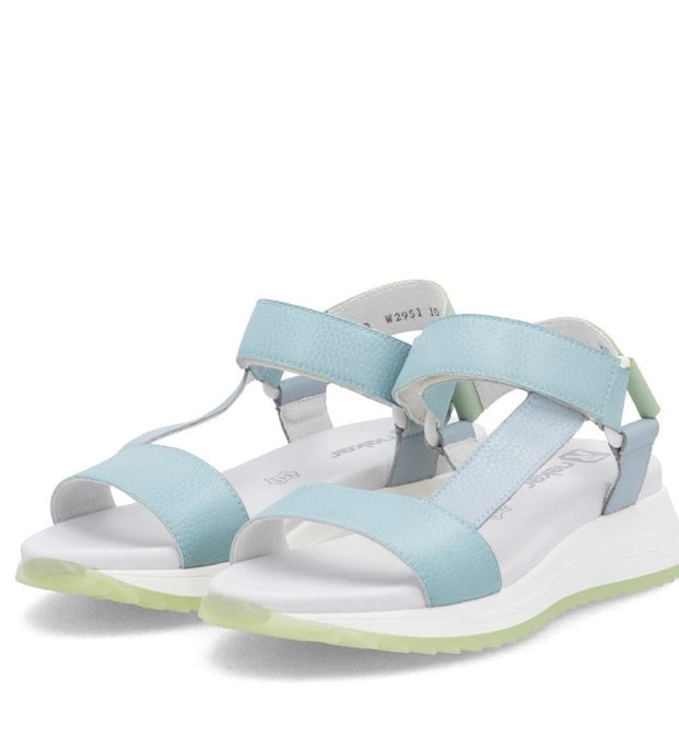 W2951-10 LADIES' SANDALS BLUE ZICK-ZACK-KONSTRUKTION