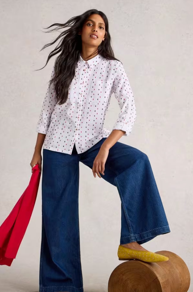 SOPHIE ORGANIC COTTON SHIRT WHITE MLT