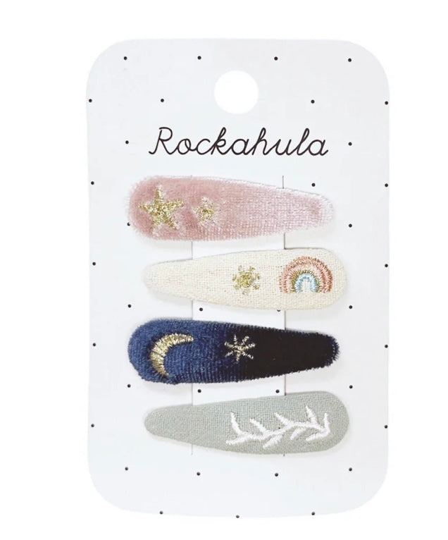 STARRY SKIES EMBROIDERED CLIP SET