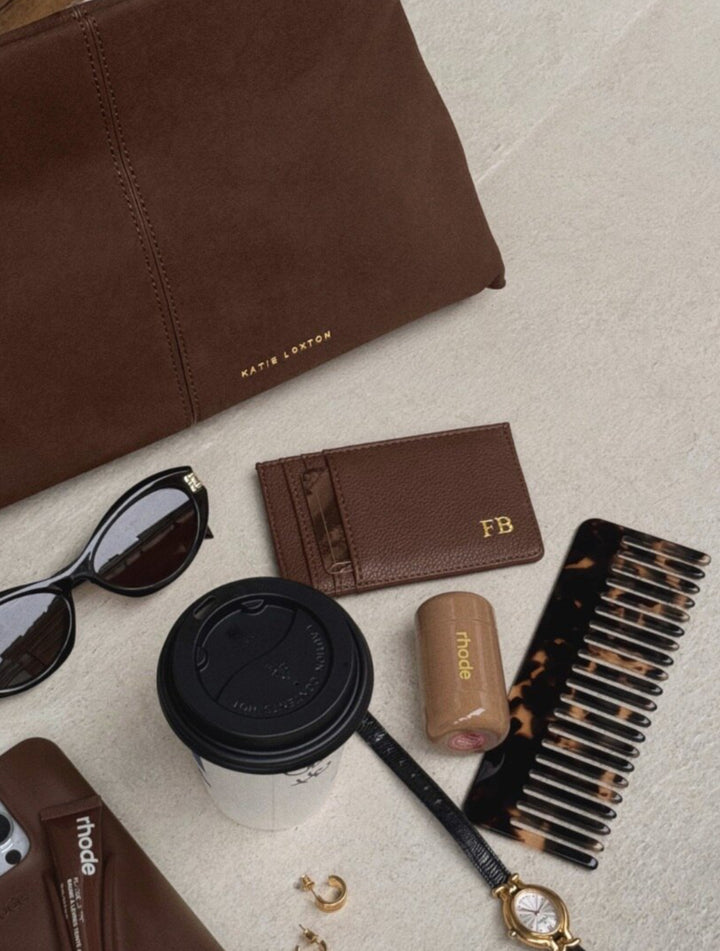 LAILA SUEDETTE CLUTCH | CHOCOLATE