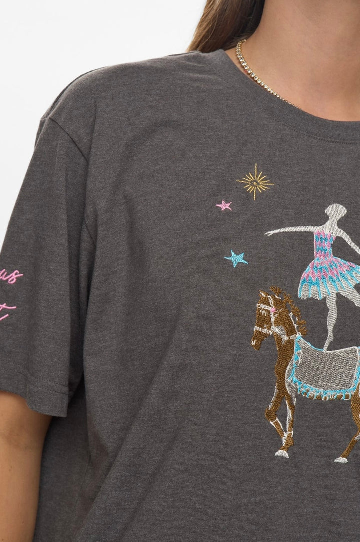 PRIMA OVERSIZE T-SHIRT DARK GREY MEL