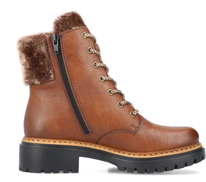 72608-24 LADIES BROWN MID HEIGHT BOOTS