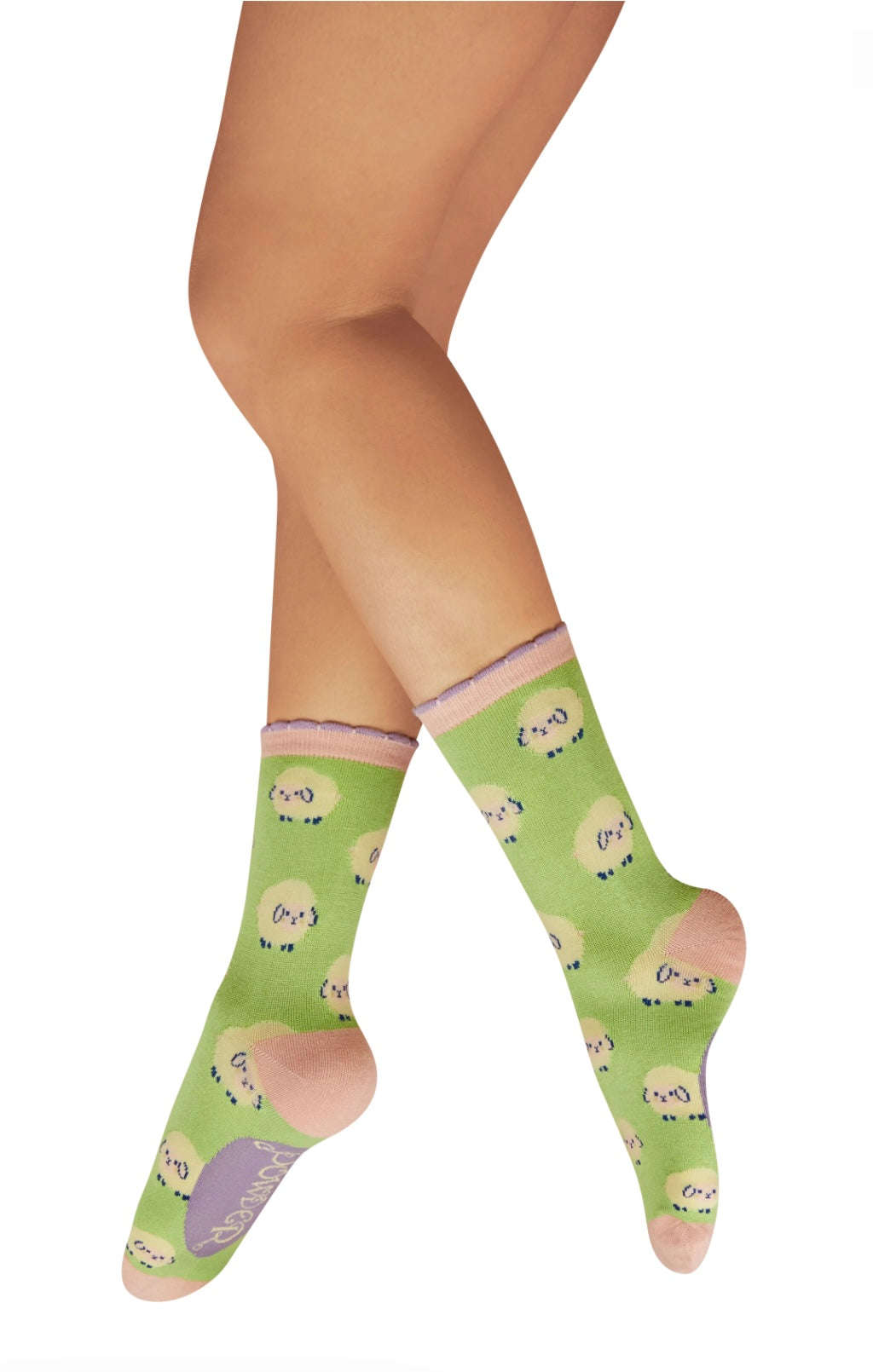 MARSHMALLOW SHEEP MINT ANKLE SOCKS UK 3-8