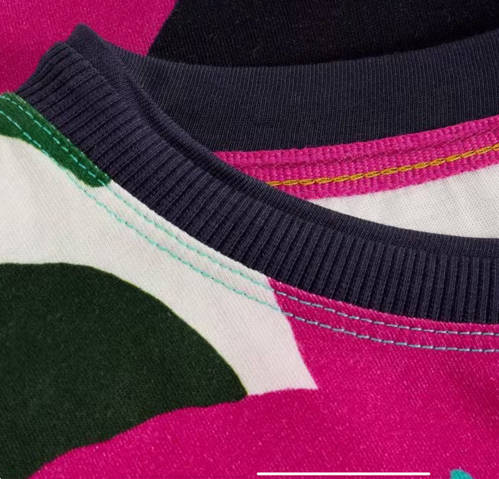 CLARA LS TEE PINK MLT