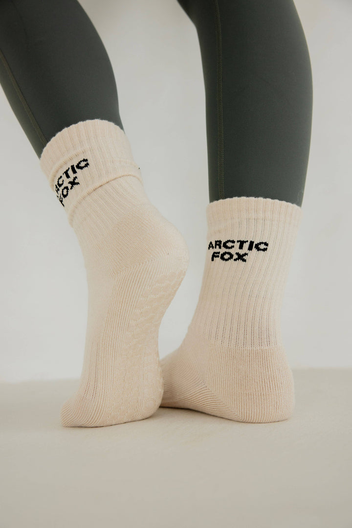 Gel Socks (Pilates) - 100% Bamboo - Off White