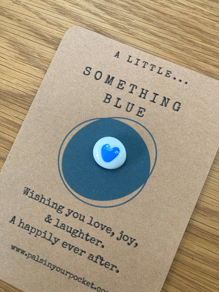 Blue Heart Good Luck Charm Wedding Gift For Bride